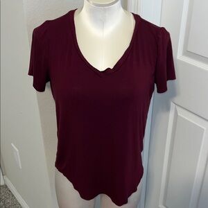 Garnet V-Neck Short Sleeve Top